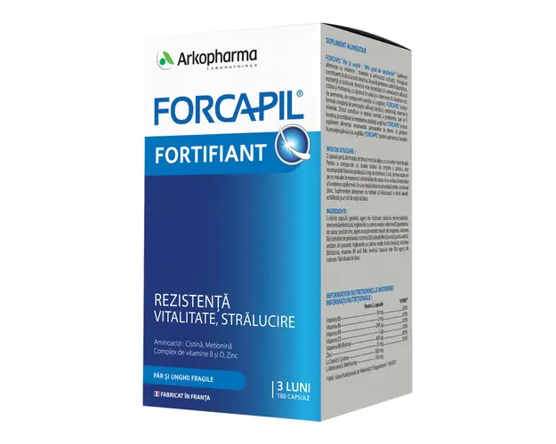 Forcapil Formula Fortifianta pentru Par si Unghii, 180 capsule