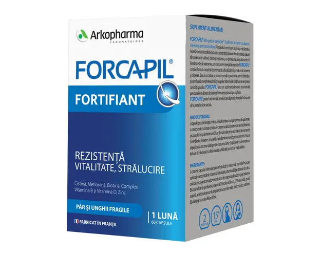 Forcapil formula fortifianta pentru par si unghii, 60 capsule