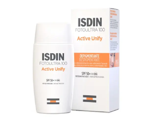 Fluid fata cu protectie solara SPF 50+, Fotoultra Active Unify 100+ Fusion Fluid, 50ml, Isdin