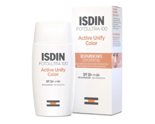 Fluid colorat cu protectie solara SPF 50, Fotoultra Active Unify Color 100+ Fusion, 50 ml, Isdin