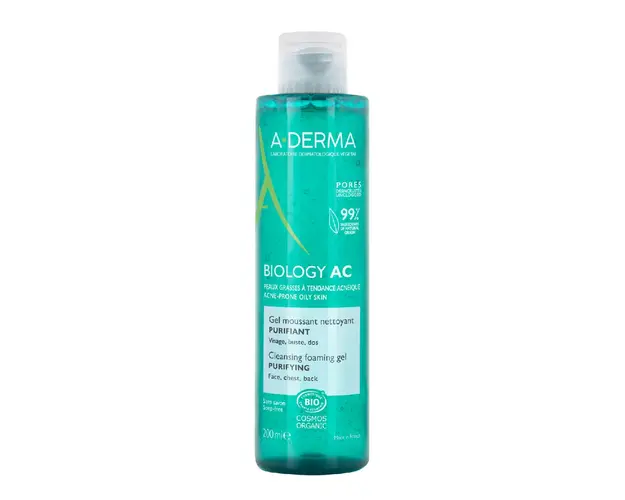 Gel de curatare spumant purificator Biology AC, 200 ml, A-Derma