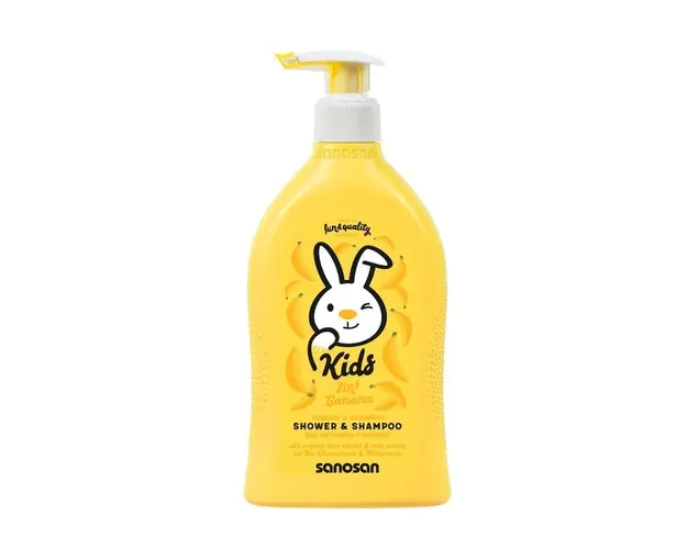 Gel de dus si sampon cu aroma de banane KIDS, 400 ml, Sanosan
