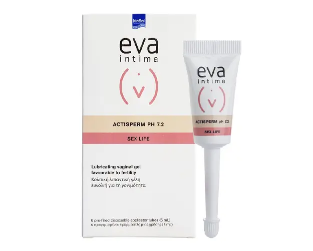 Gel lubrifiant ActiSpermpH 7.2, 6 aplicatoare*5 ml, Eva Intima