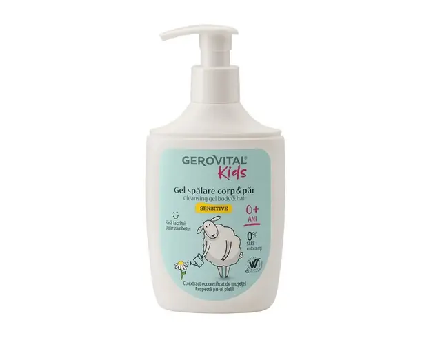 Gel spalare corp si par Sensitive, 300 ml, Gerovital Kids