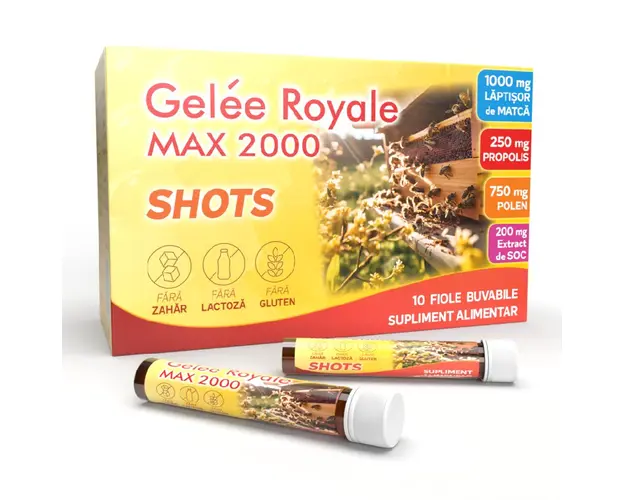 Gelee Royale MAX Shots, 10 fiole buvabile, Justin Pharma
