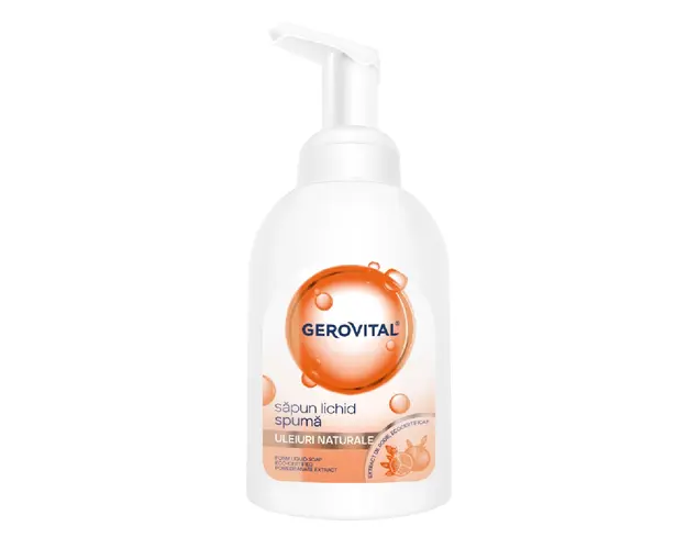 Sapun lichid spuma, uleiuri naturale, 300ml, Gerovital 