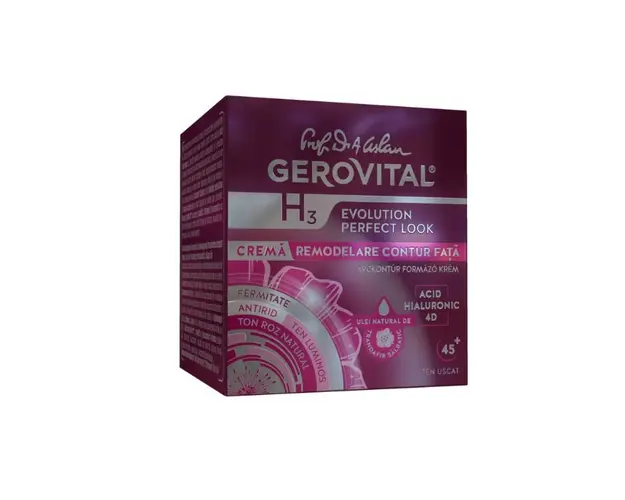 Crema remodelare contur fata H3 Evolution Perfect Look, 50 ml, Gerovital