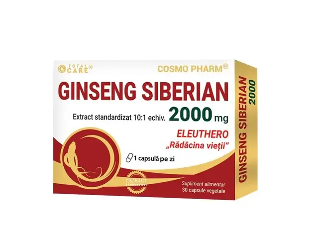 Ginseng Siberian, 2000 mg, 30 comprimate, Cosmo Pharm