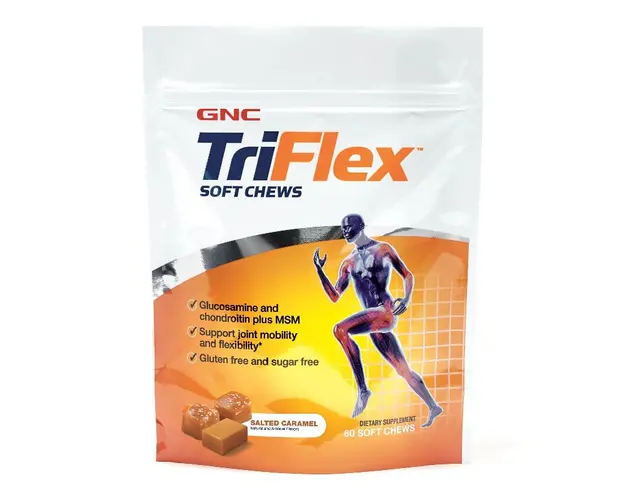 Caramele cu Aroma de Caramel Sarat TriFlex™ Soft Chews, 60 caramele, GNC