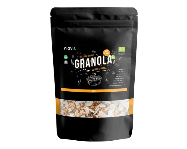 Granola Eco cu nuci si cocos, 200 g, Niavis