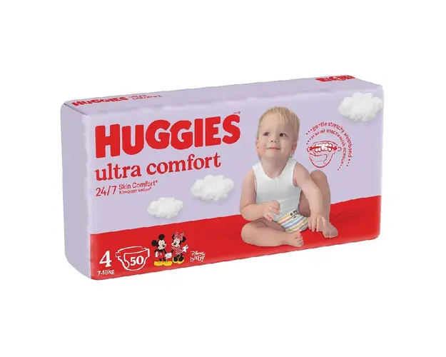 Scutece Ultra Comfort, Nr. 4, 7-18 kg, 50 bucati, Huggies