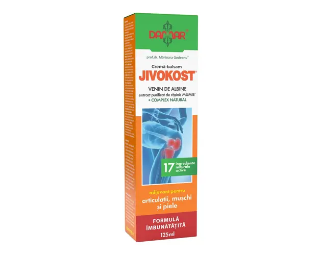 Crema balsam JIVOKOST® Venin de albine, extract purificat de rasina Mumie+COMPLEX NATURAL, 125 ml, Damar