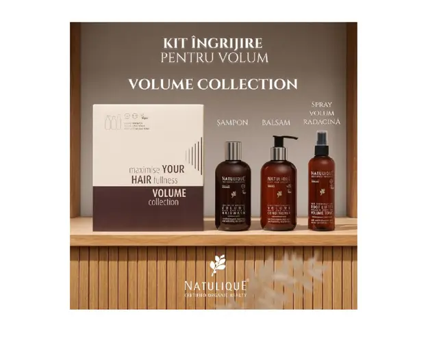 Set Sampon, Balsam si Spray Volume Collection, Natulique