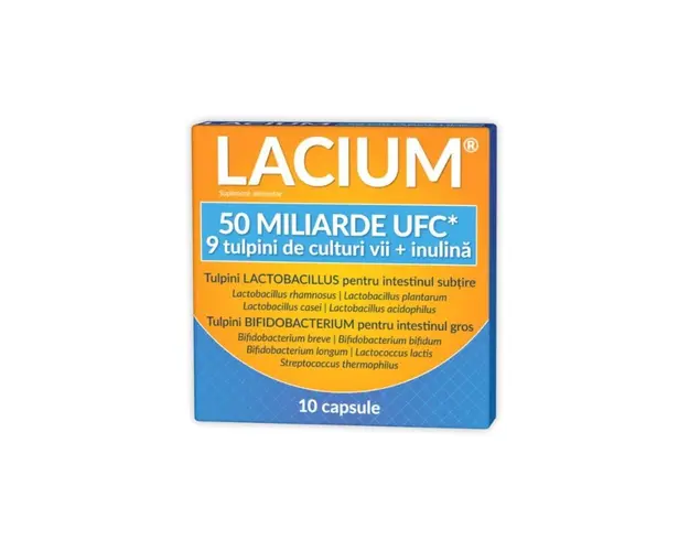 Lacium 50 miliarde UCF, 10 capsule, flora intestinala