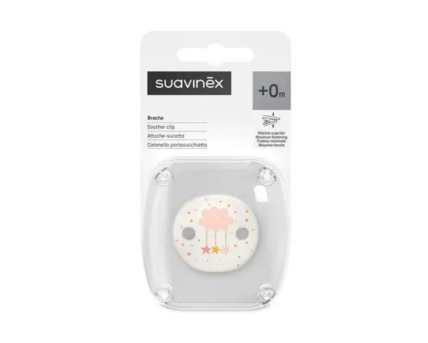 Lantisor cu clips pentru suzeta Dreams, piersica, 1 bucata, Suavinex