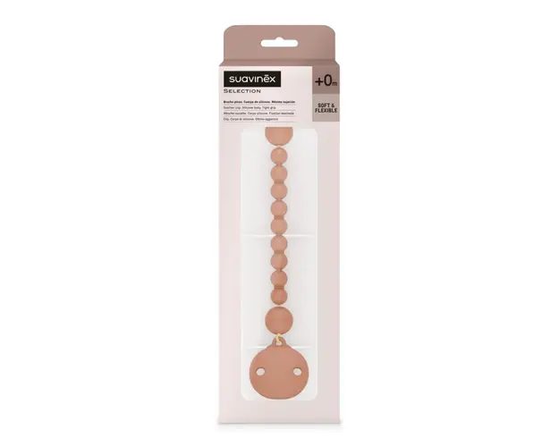Lantisor cu clips pentru suzeta Colour Essence, Ruby, 1 bucata, Suavinex