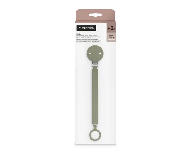 Lantisor cu clips pentru suzeta Colour Essence, Verde, 1 bucata, Suavinex