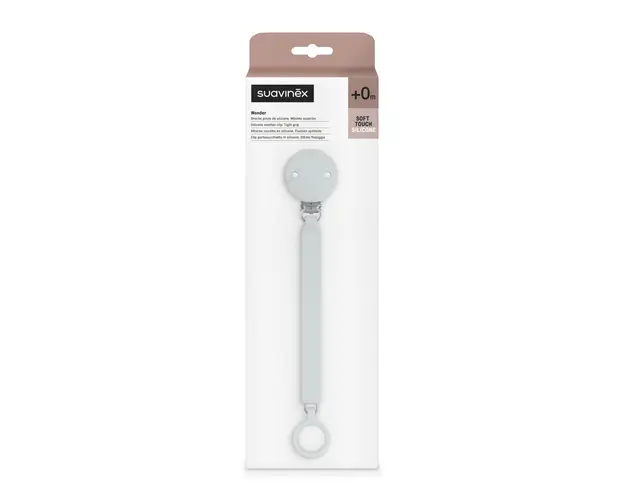Lantisor din silicon cu clips pentru suzeta Wonder, Albastru, 1 bucata, Suavinex