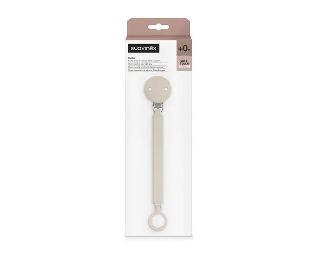 Lantisor din silicon cu clips pentru suzeta Wonder, Roz Deschis, 1 bucata, Suavinex