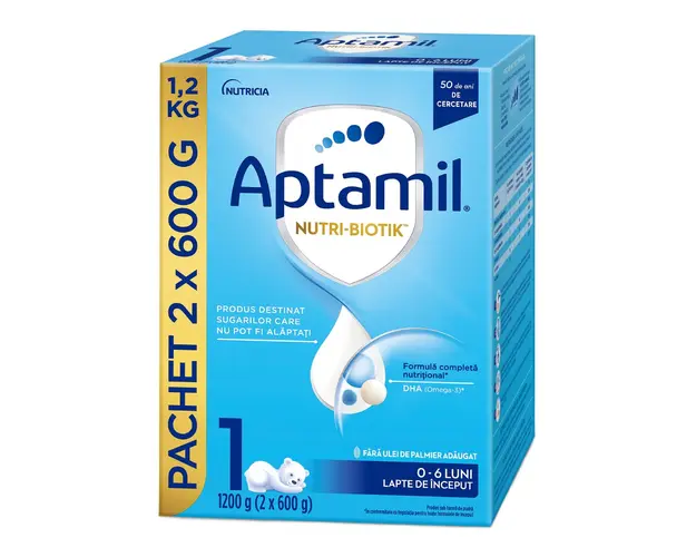 Lapte praf Nutri Biotik 1, 0-6 luni, 1200 g, Aptamil