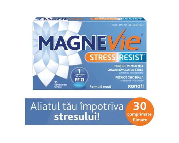 MagneVie Stress Resist Ashwagandha, 30 comprimate filmate, Sanofi
