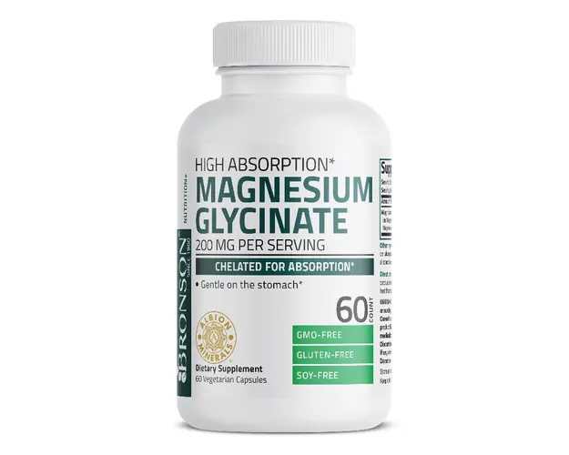 Magneziu Bisglicinat, 200 mg, 60 capsule, Bronson Laboratories