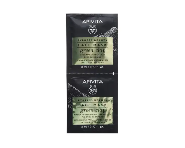 Masca curatare cu argila verde pentru ten gras, 2*8 ml, Apivita
