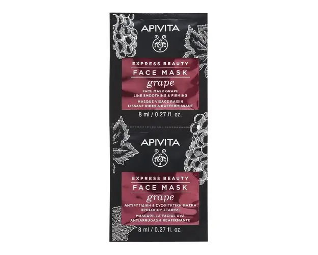 Masca de fata antirid cu extract de struguri, 2*8 ml, Apivita