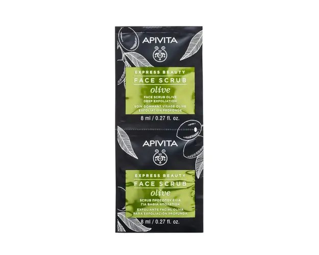 Masca de fata exfolianta cu extract de masline, 2*8 ml, Apivita