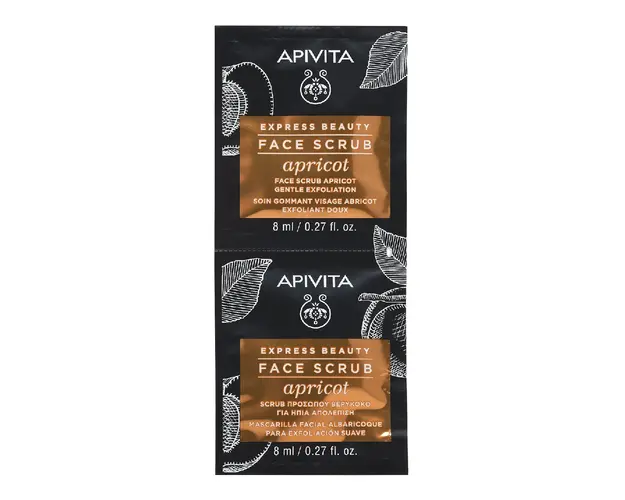 Masca de fata exfolianta delicata cu extract de caise, 2*8 ml, Apivita
