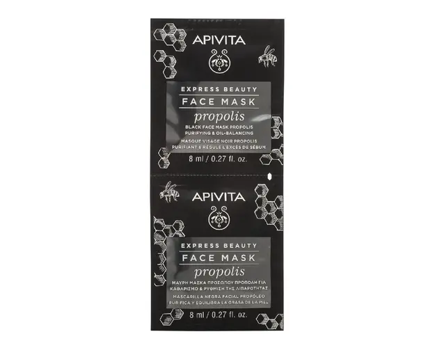 Masca de fata purifianta cu extract de propolis, 2*8 ml, Apivita