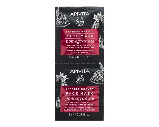Masca de fata revitalizanta cu extract de rodie, 2 x 8 ml, Apivita