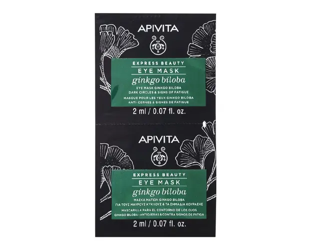 Masca detoxifianta ochi obositi cu extract de Ginko Biloba, Express, 2*2 ml, Apivita 