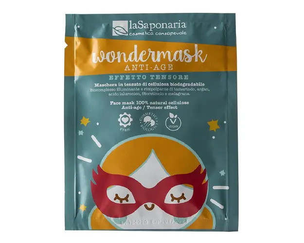 Masca fata din celuloza naturala anti-imbatranire, 10ml, La Saponaria