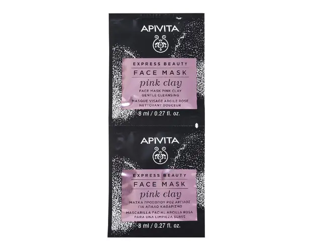 Masca pentru ten senibil cu argila roz Express, 2*8 ml, Apivita