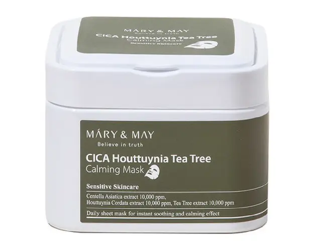 Masca tip servetel CICA Houttuynia Tea Tree, 30 bucati, Mary and May