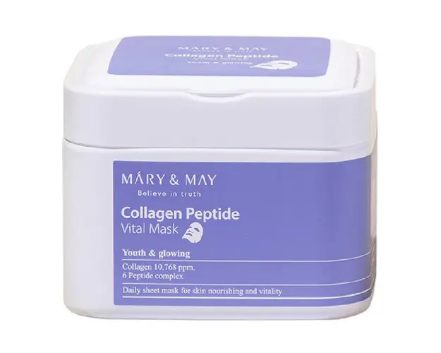 Masca tip servetel Collagen Peptide, 30 bucati, Mary and May