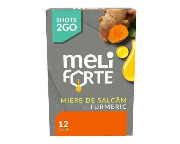 Miere de Salcam cu Turmeric, 12 plicuri, Meliforte