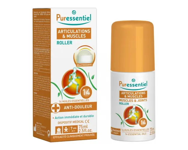 Roller antireumatic cu 14 uleiuri esentiale, 75 ml, Puressentiel