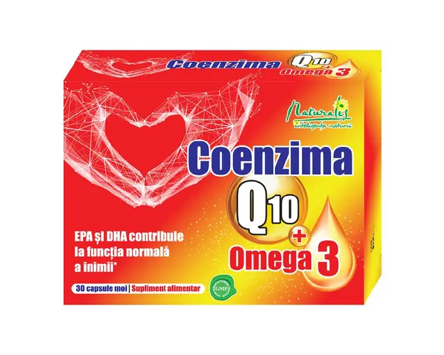 Coenzima Q10 + Omega 3, 30 capsule moi, Naturalis 