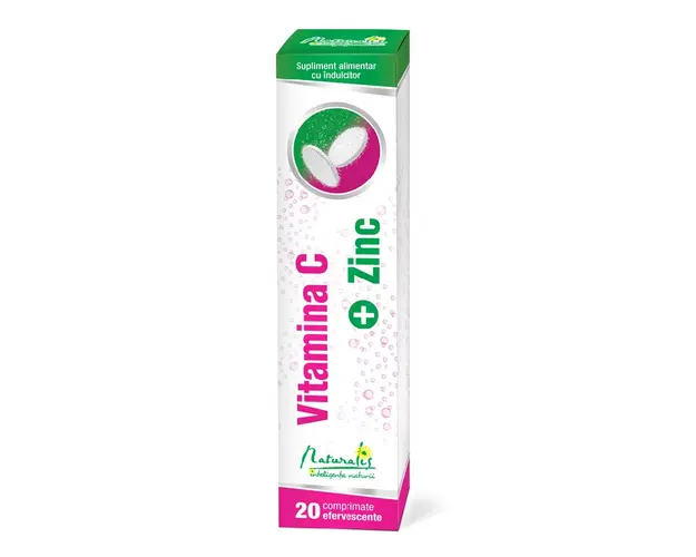 Vitamina C + Zinc, 20 comprimate efervescente, Naturalis 