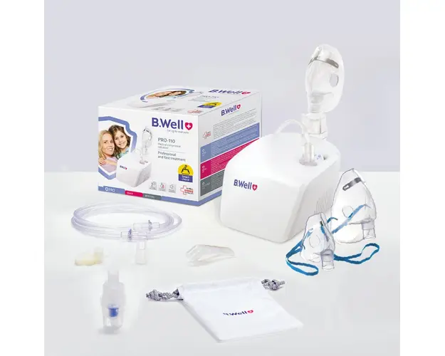 Nebulizator cu compresor pentru copii si adulti, Basic PRO-110, B.Well