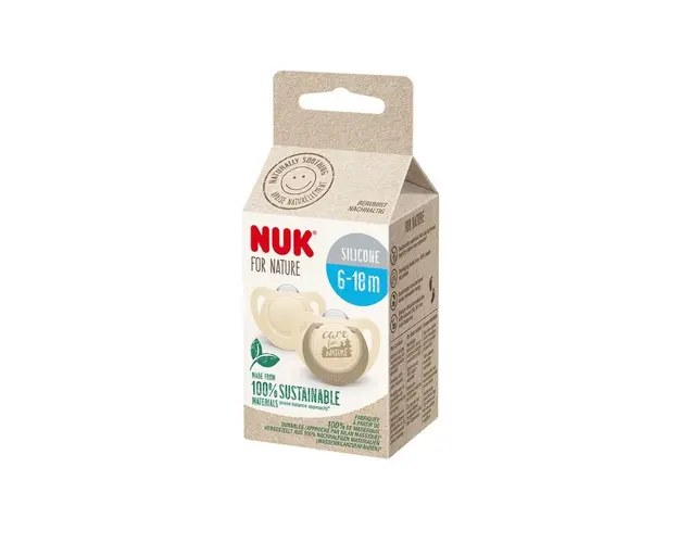 Suzeta din silicon Nature, crem, M2, 6-18 luni, 2 bucati, Nuk