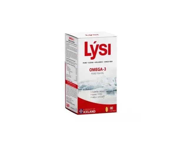 Omega 3 cu ulei pur de peste, 80 capsule, Lysi