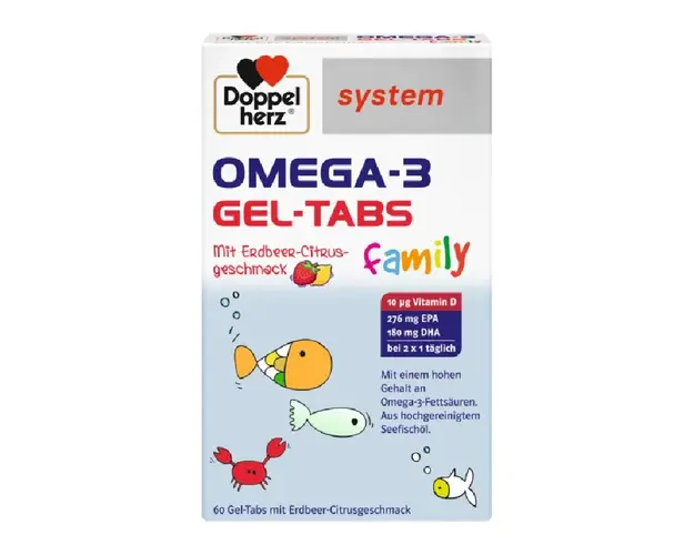 Omega 3 Gel Tabs Family, 60 comprimate masticabile moi, Doppelherz