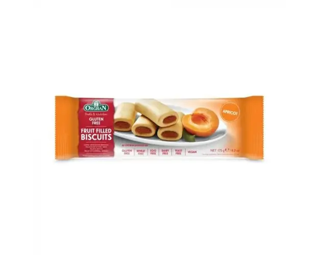Biscuiti umpluti cu caise fara gluten, 175g, ORGRAN