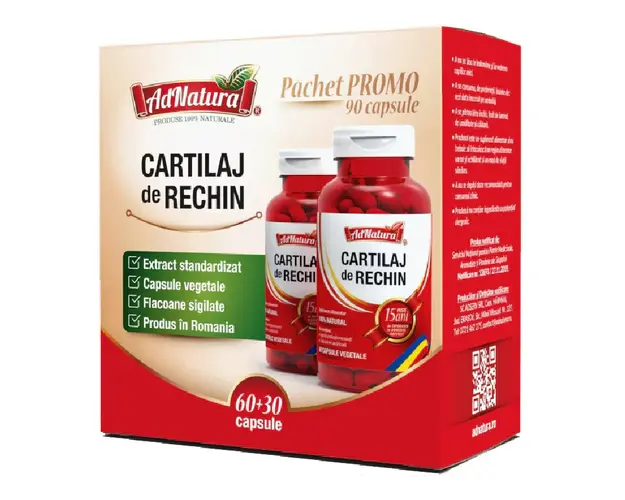 Pachet Cartilaj de Rechin, 60 + 30 capsule, AdNatura