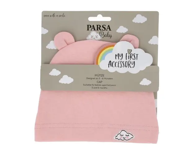 Caciulita cu urechiuse si norisor, roz, 1 bucata, Parsa 