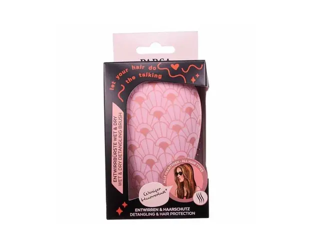 Perie compacta pentru descurcat, roz print, 1 bucata, Parsa
