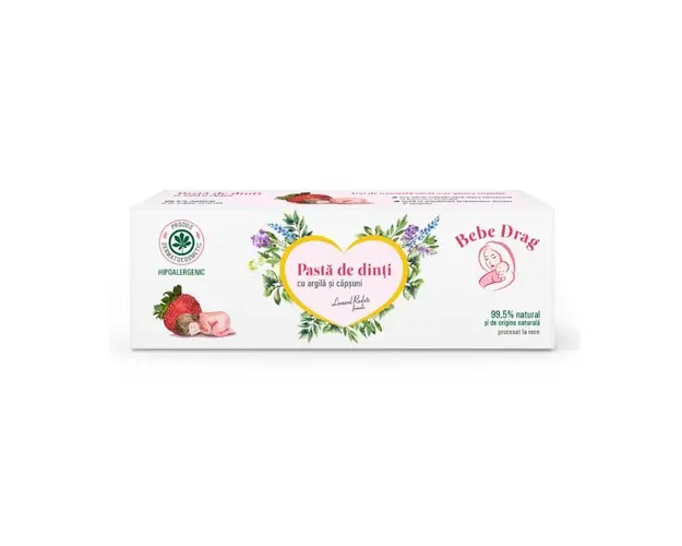 Pasta de dinti cu argila si capsuni Bebe Drag, 50 ml, VivaNatura